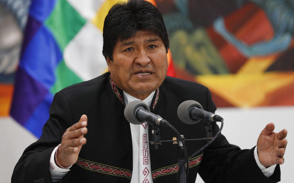 Evo Morales durante la conferencia de prensa. Foto: AP